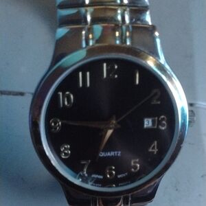 Silver and Black Quartz Watch